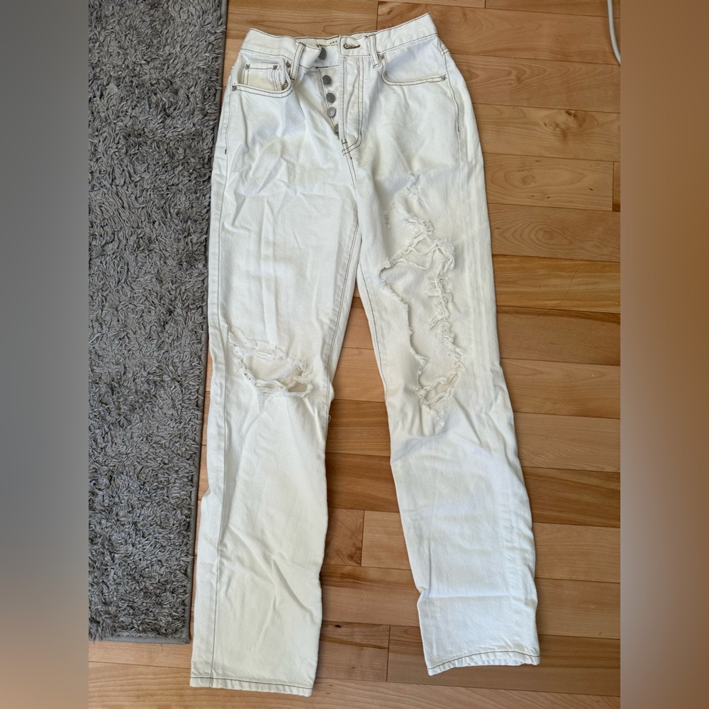 Pacsun white ripped mom jeans